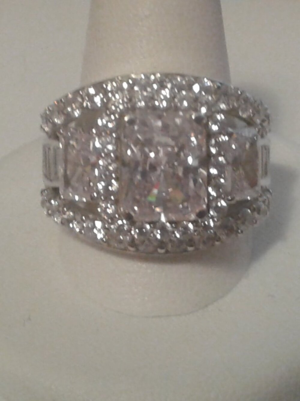 Bella Luce Platinum Plated  Ring 13.40ctw. Size 10